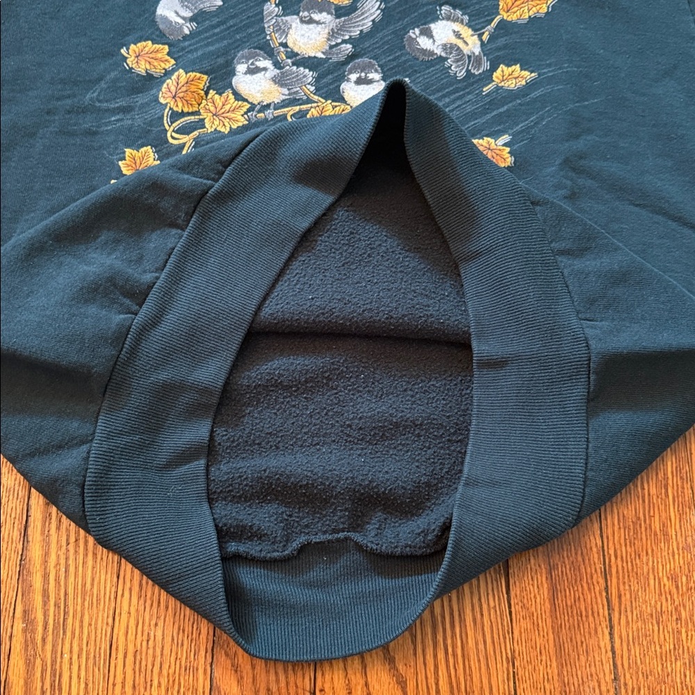 90’s Birds In The Wind Vintage Granny Crewneck Sweater w/ Collar - Picture 8 of 11